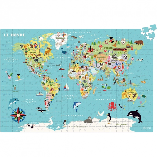 Puzzle Mappa del Mondo Vilac 500 pezzi