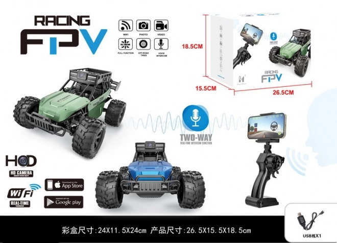 Auto fuoristrada telecomandato con videocamera FPV e funzione dialogo