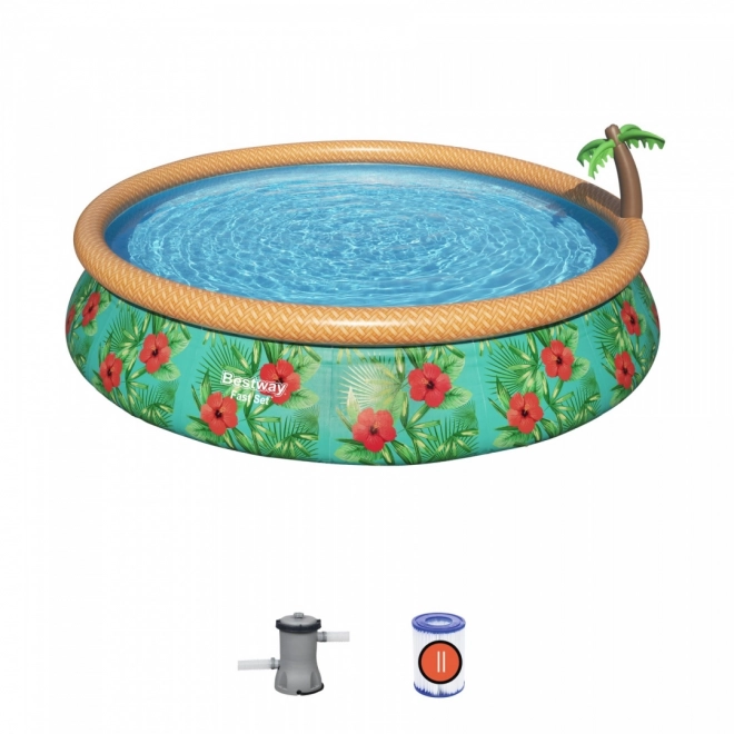 Piscina gonfiabile con spruzzatore tropicale Bestway 457 x 84 cm