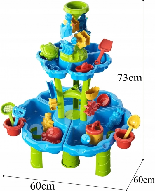 Tavolo d'acqua e sabbiera 2 in 1 XXL con fontana e delfino Woopie