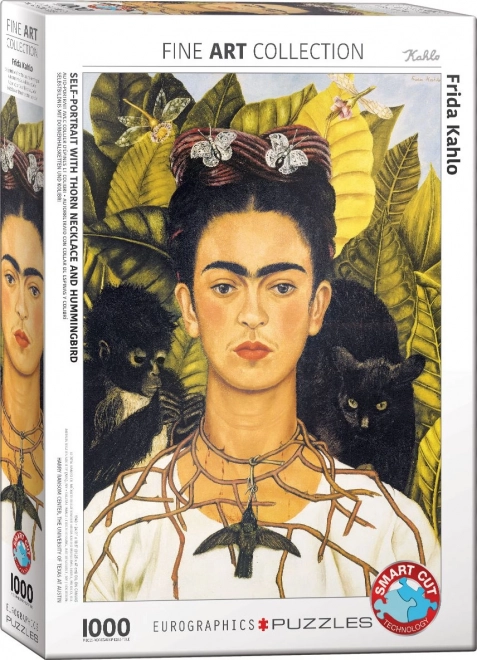 Puzzle 1000 pezzi Ritratto Frida Kahlo con collana di spine