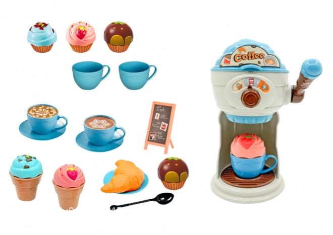 Set Dolcezze Caffetteria Macchina Gelato Blu