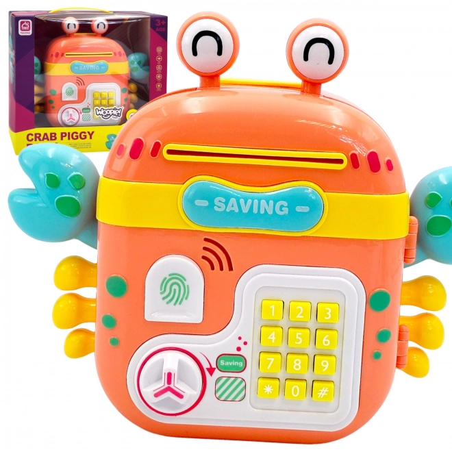 Cassaforte elettronica krab arancione con codice PIN per bambini