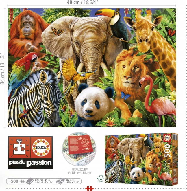 Puzzle collage animali selvatici 500 pezzi