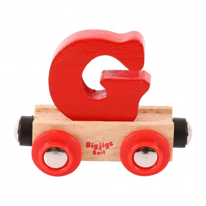 Wagoncino lettera G in legno