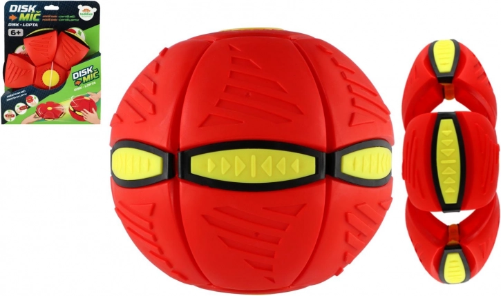 Disco palla 2in1 in plastica rosso 22 cm
