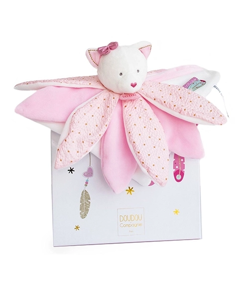 Doudou coccole - Gattino di peluche rosa 26 cm