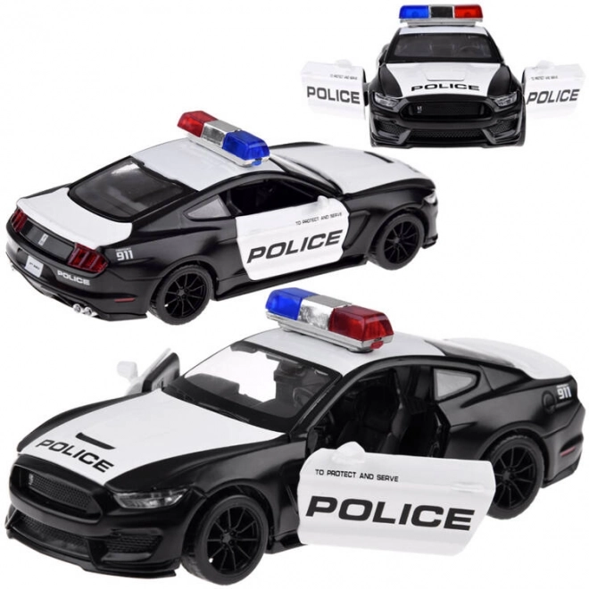 Auto metallico della polizia Ford Mustang Shelby GT350 in scala 1:32 con luci e sirene