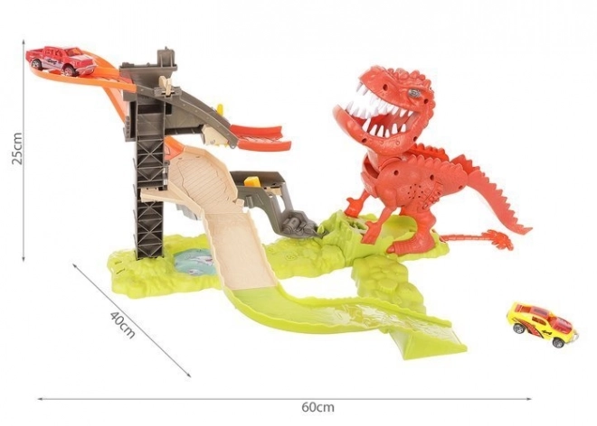 Pista Lanciatore Dinosauro con 2 Macchinine