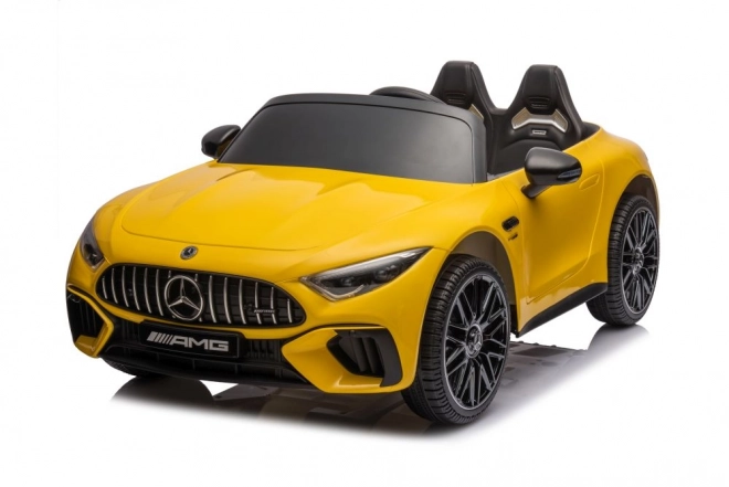 Auto a batteria Mercedes AMG SL63 giallo verniciato