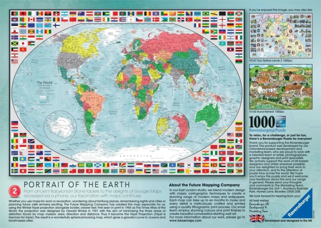 Puzzle Ravensburger Mappa del Mondo a Colori 1000 pezzi