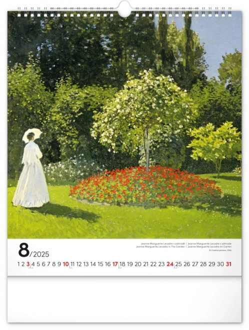 Calendario da Parete Claude Monet 2025 30x34 cm