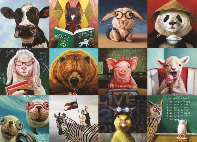 EUROGRAPHICS Puzzle Animali Divertenti 1000 Pezzi
