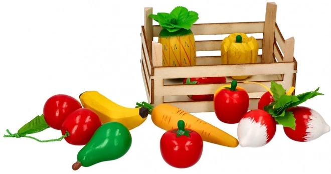 GOKI Cassetta di legno con frutta e verdura