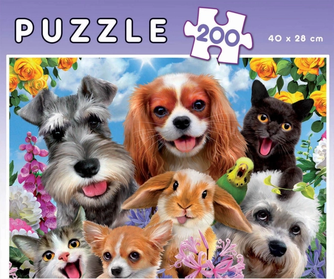 Puzzle Selfie Sfilata Animali Domestici 200 Pezzi