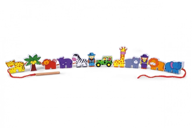 Gioco di infilatura e intreccio safari zoo VIGA in legno