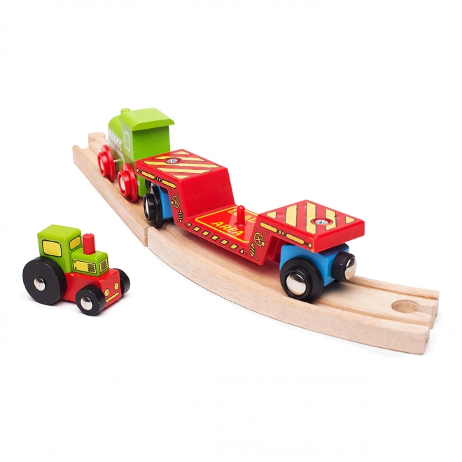 Carro merci Bigjigs Rail con trattore e 2 binari