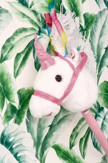 Unicorno rosa su bastone Rosa Hobby Horse