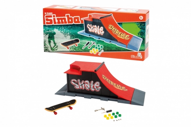 Mini skateboard con rampa Extreme Simba