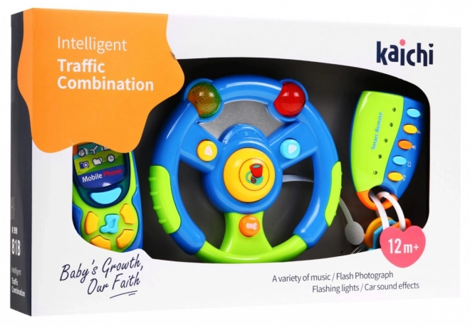 Set interattivo pilota per bambini 3+ con volante, telecomando e telefono