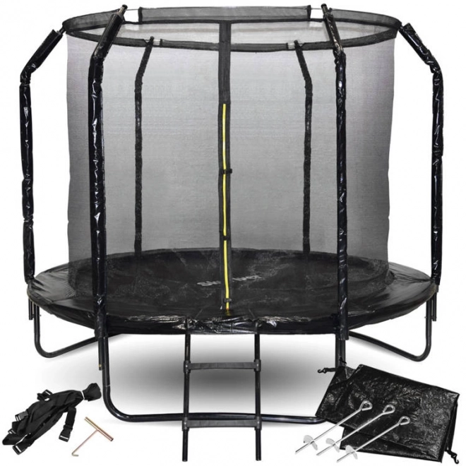 Trampolino da giardino SkyFlyer con scala 244 cm