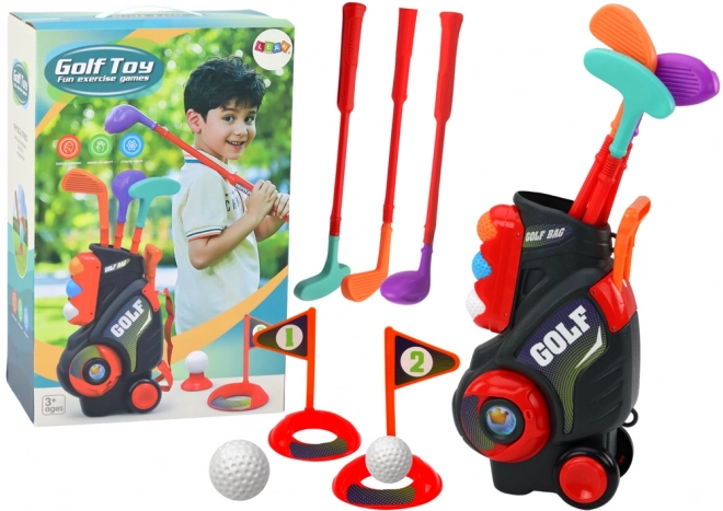 Set da mini golf per bambini con carrello a ruote