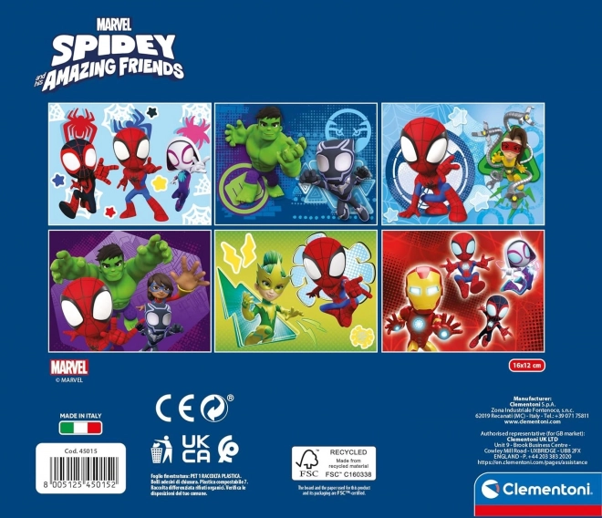 Clementoni play for future cubi con immagini spidey e i suoi amici straordinari, 12 cubi