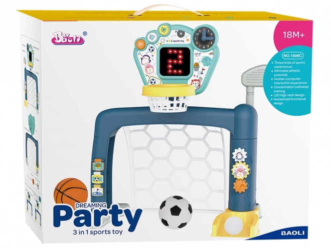 Set giochi 3 in 1 per bambini: Golf, Basket e Calcio