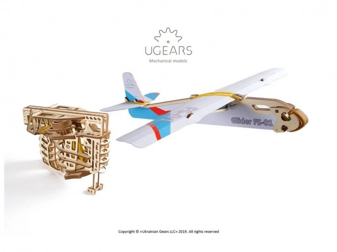 Puzzle meccanico in legno UGEARS con aereo lanciabile