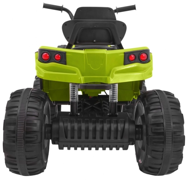 Quad per bambini a batteria verde + ruote in EVA + radio MP3 + LED + avvio lento