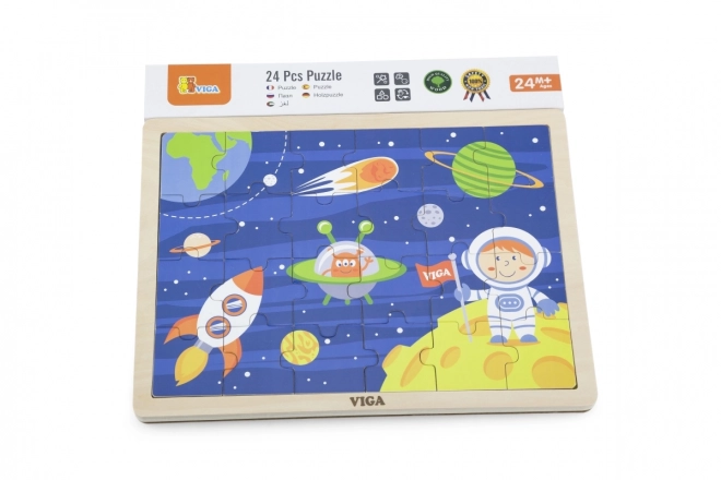 Puzzle in legno a tema spaziale 24 pezzi