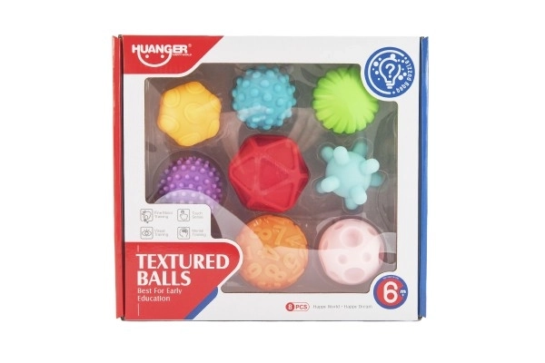 Set di palline di gomma testurizzate 6-7cm per bambini