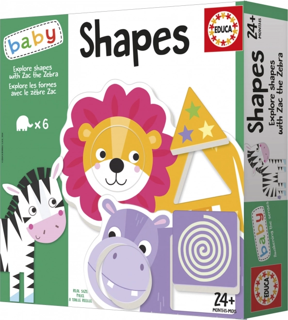 Puzzle educativo per bambini esplora le forme con Zaky la zebra
