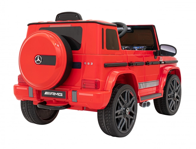 Mercedes AMG G63 per bambini Rosso + telecomando + MP3 LED + avvio lento + EVA + cinture