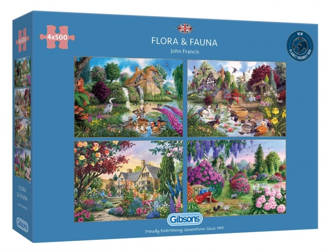 Puzzle Flora e Fauna di GIBSONS 4x500 pezzi