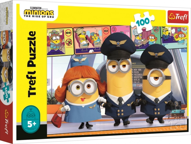 Puzzle 100 pezzi - Minions all'Aeroporto