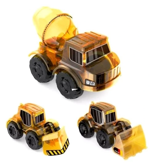 Tre mezzi da cantiere in un unico set