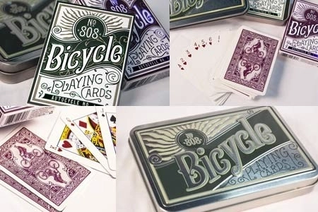 Set regalo carte Bicicletta retro in scatola di latta