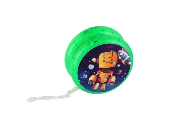 Jojo luminoso robot plastica 6cm batterie assortiti 12pz in scatola