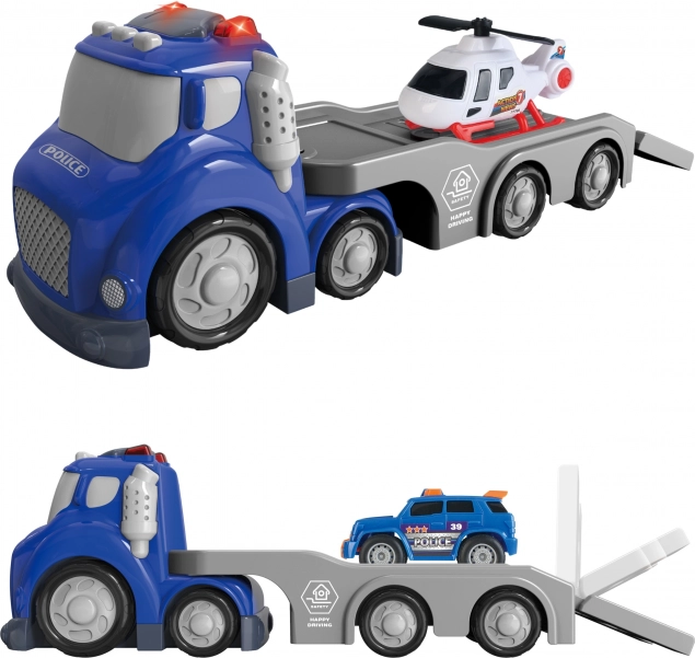 Woopie Rimorchio della Polizia Azzurro City Truck con Effetti Luminosi e Sonori