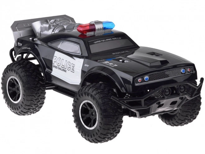 Grande camioncino mostro dirigibile POLIZIA illuminazione telecomando RC0626