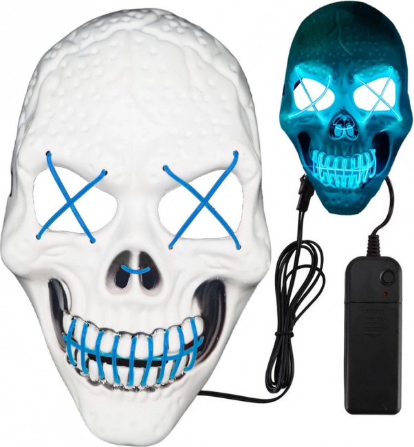 Maschera teschio a LED luminosa per Halloween e feste