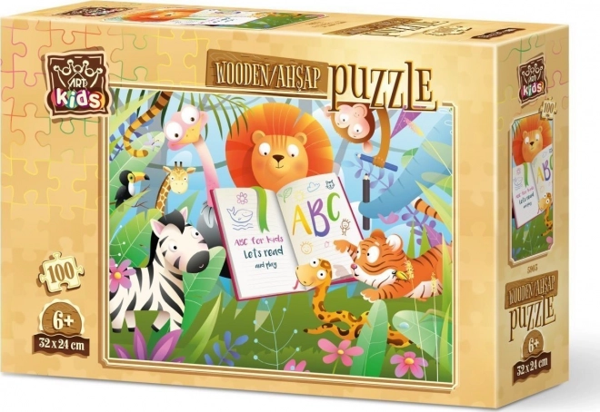 Puzzle di legno Scuola nel Bosco 100 pezzi