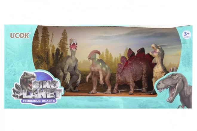 Set di animali dinosauri in plastica