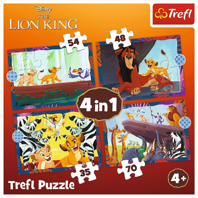 Puzzle 4 in 1 Il Re Leone coraggioso