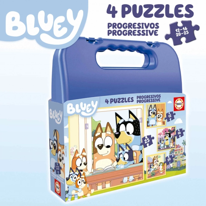 Puzzle Bluey in Valigetta 4 in 1