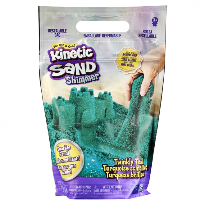 Sabbia cinetica confezione da 0,9 kg di sabbia scintillante verde-blu