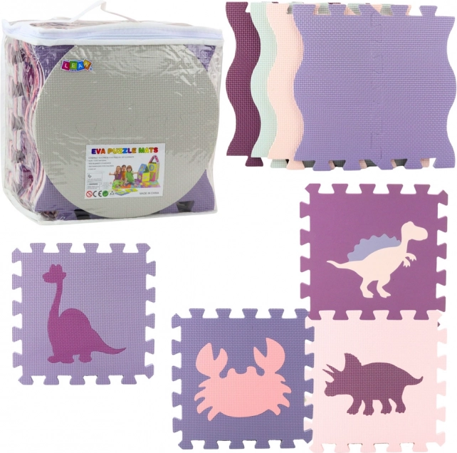 Morbido tappetino educativo in gommapiuma Puzzle Rosa Viola 25 Pezzi