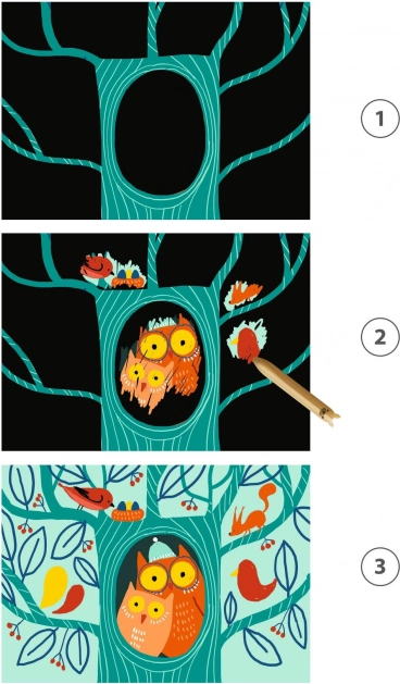 Disegni da grattare di animali per i più piccoli da Djeco