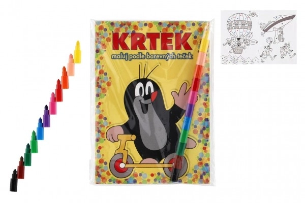 Libri da Colorare Krtek Con Fogli A5 e Pennarelli